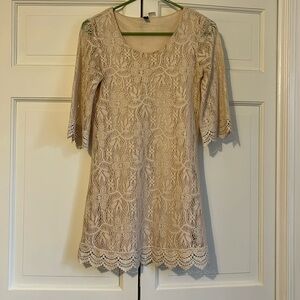 Ivory lace dress with sleeves